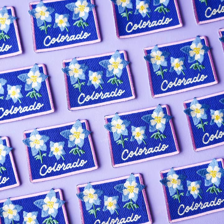 Little Known Goods - Wholesale Patch - Colorado State Flower Blue Columbine Patch2