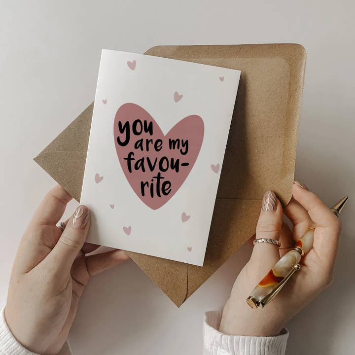 You Are My Favourite | Heartfelt Love Card with Hearts for wholesale by Deckle Edge