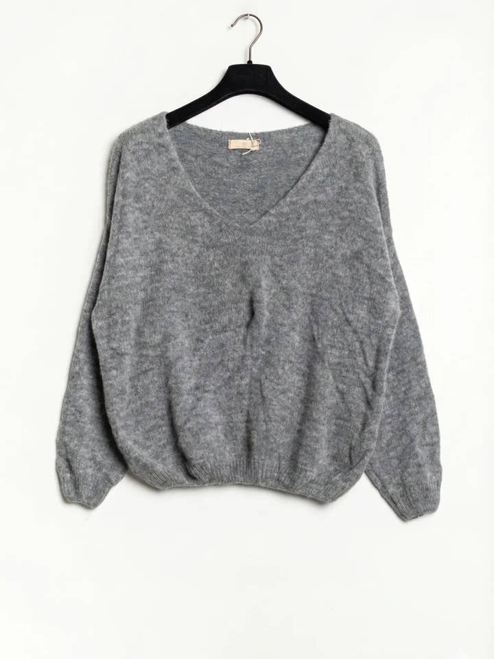 Mimi & Gogo - Vente Pull en maille – femme - Pull uni basique @20127_uni19