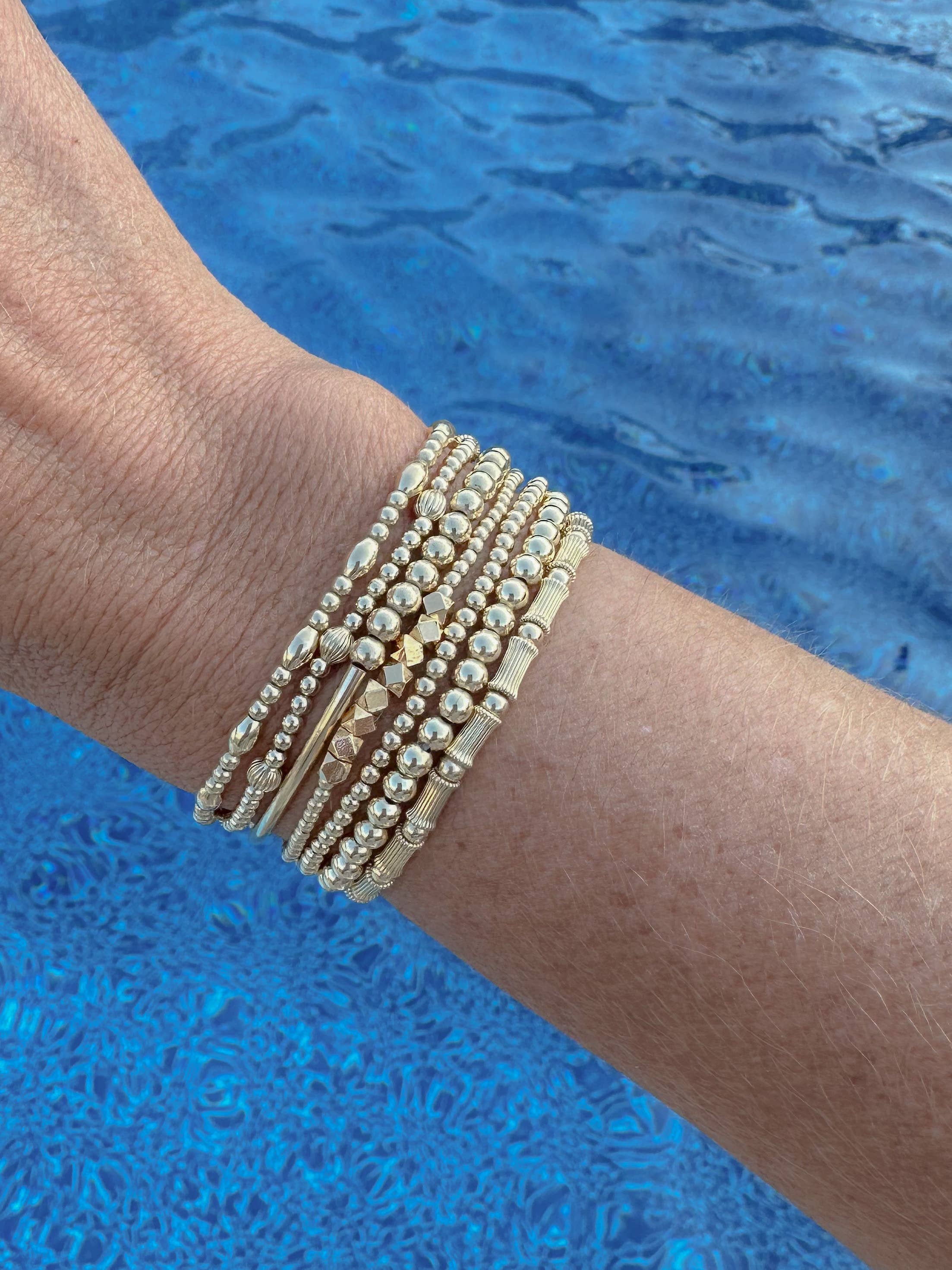 Amethyst and Opal - Wholesale Beaded Bracelet - Gold Bar Bracelet4