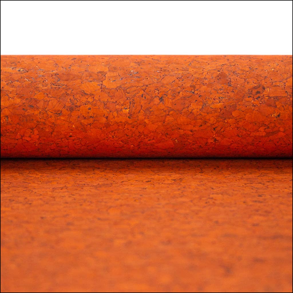 Meninas Bonitas Cork - Wholesale Craft Supplies - Agglomerate Orange Portuguese cork fabric COF-3594