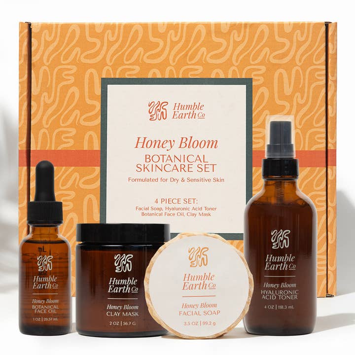 Honey Bloom Botanical Skincare Set for wholesale by Humble Earth Co