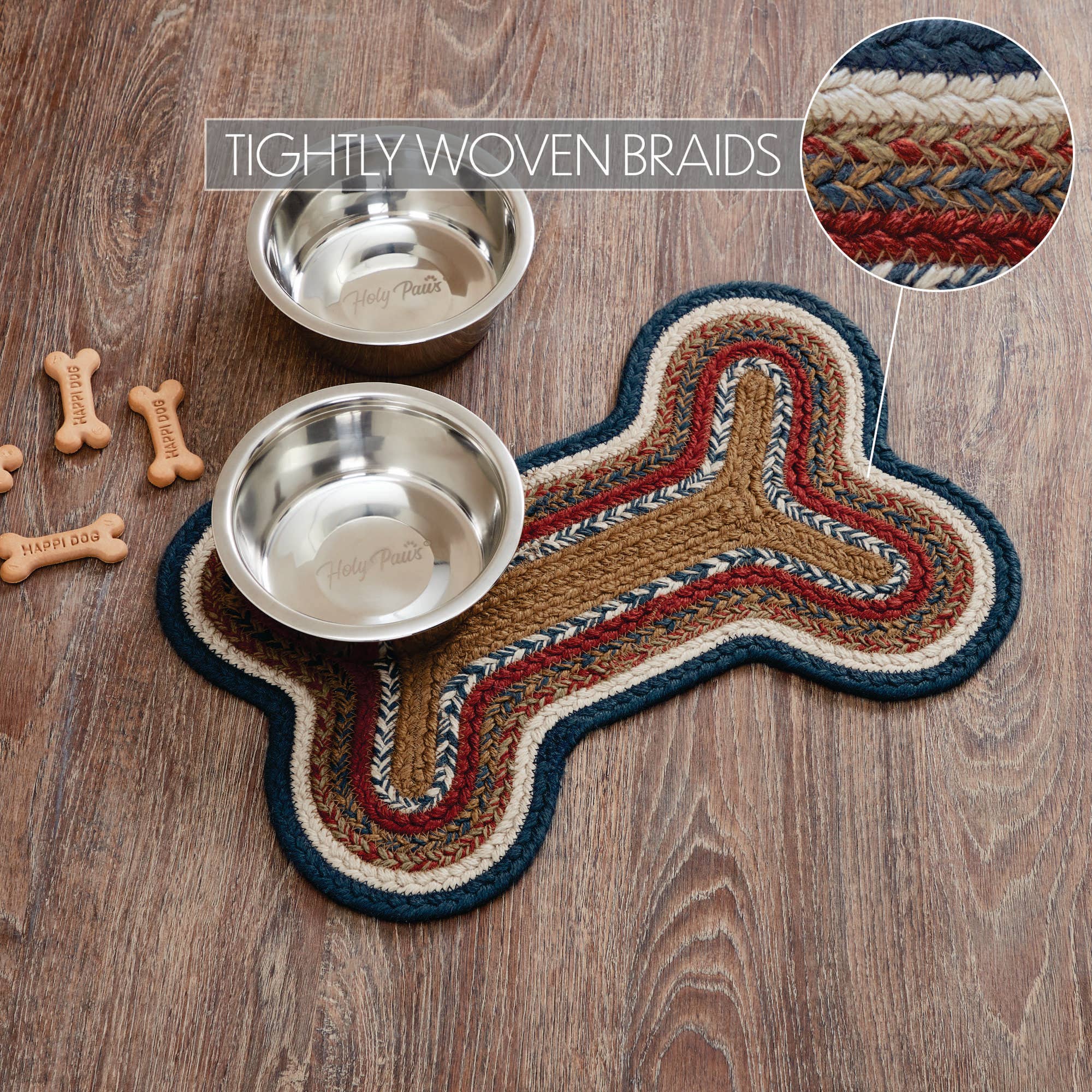 VHC Brands - Vente Paillasson - Petit tapis Stratton intérieur/extérieur en forme de petits os 11,5 x 17,53