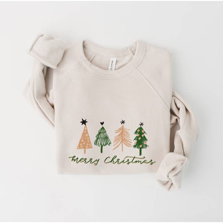 Shamaim - Venta al por mayor Sudadera estampada - Mujer - Jersey polar unisex MERRY CHRISTMAS with 4 Trees Graphic
