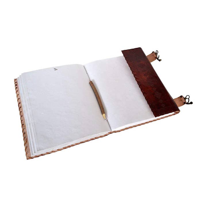 Tuzech Leather - Venta al por mayor Diario/agenda - Diario de Cuero Artesanal Veterano Siete Chakras Medieval con Piedra en Relieve Hecho a Mano Libro de Sombras Cuaderno Diario de Oficina Libro Universitario Libro de Poesía Cuaderno de Bocetos 10 x 13 Pulgadas
