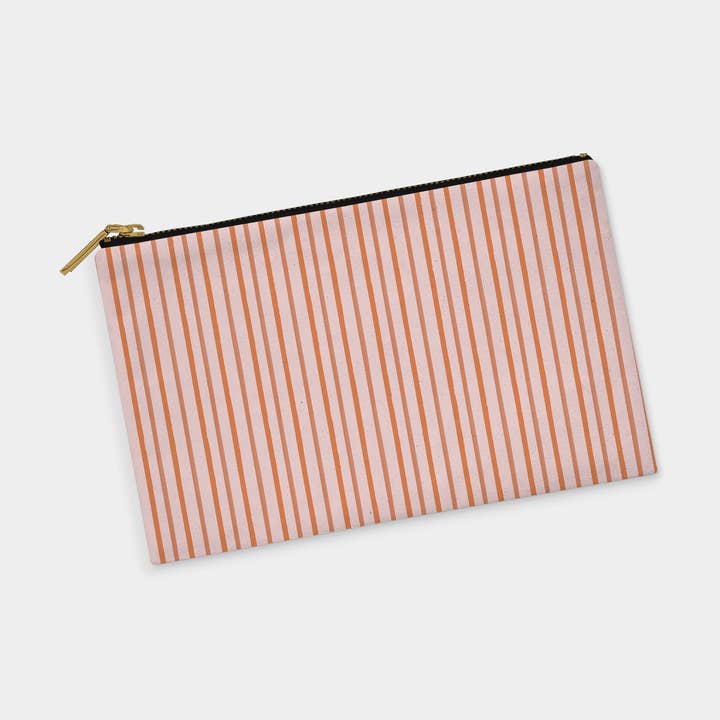 Watercolor Lines Orange Zipper Pouch for wholesale by Patterned Goods