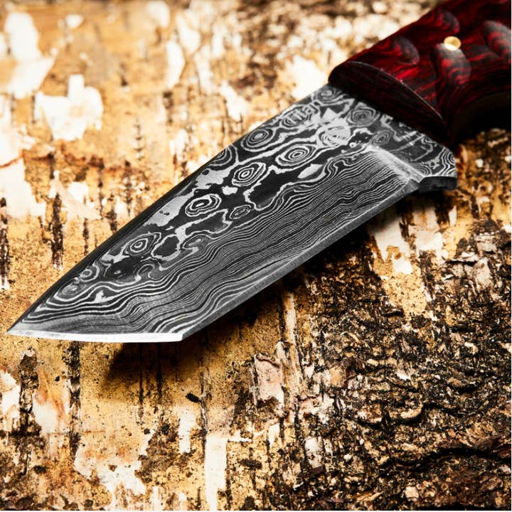 Titan International – wholesale Fickkniv/Hållare – Damaskus Stål Titan Signatur Tanto Blade