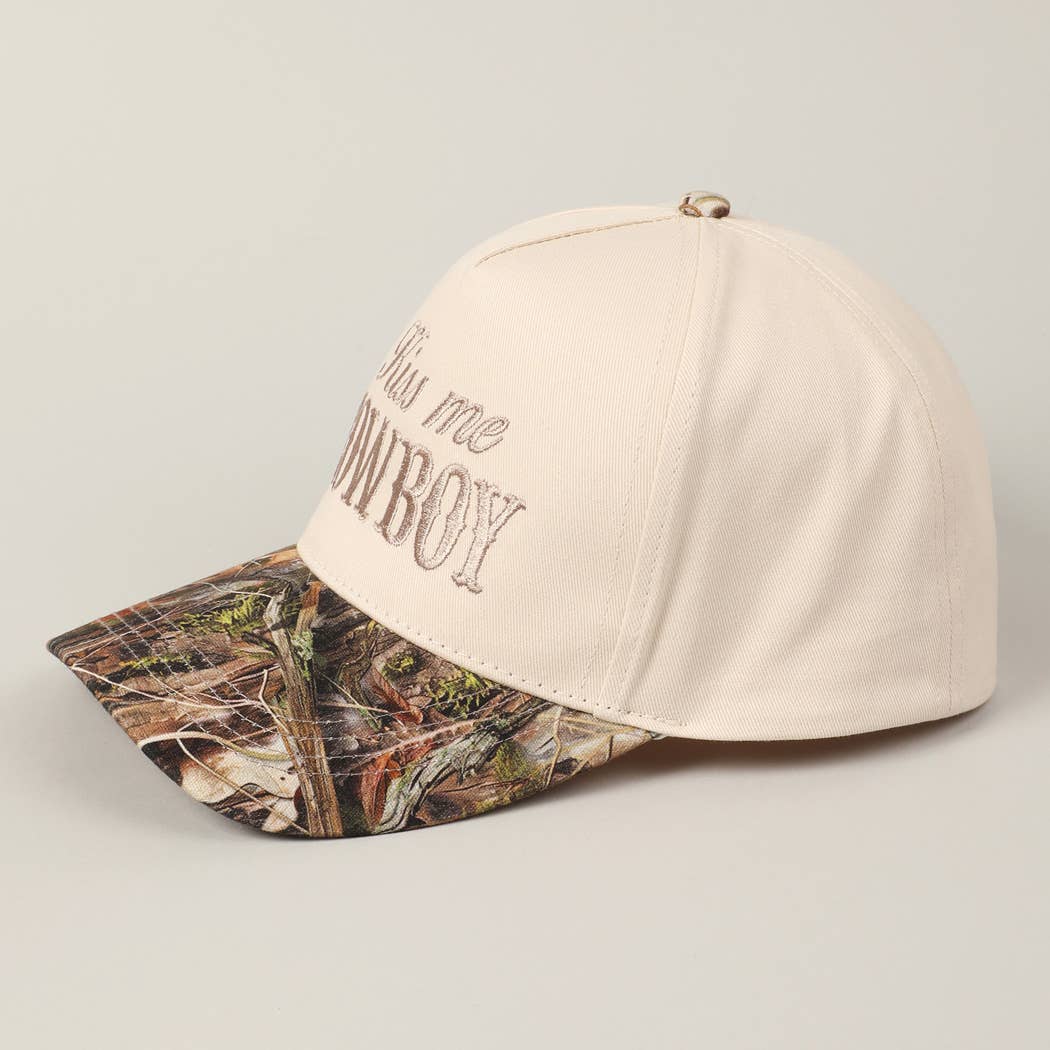 Fashion City - Wholesale Baseball Cap - Unisex - Kiss Me Cowboy Embroidery Two-Tone Cap3