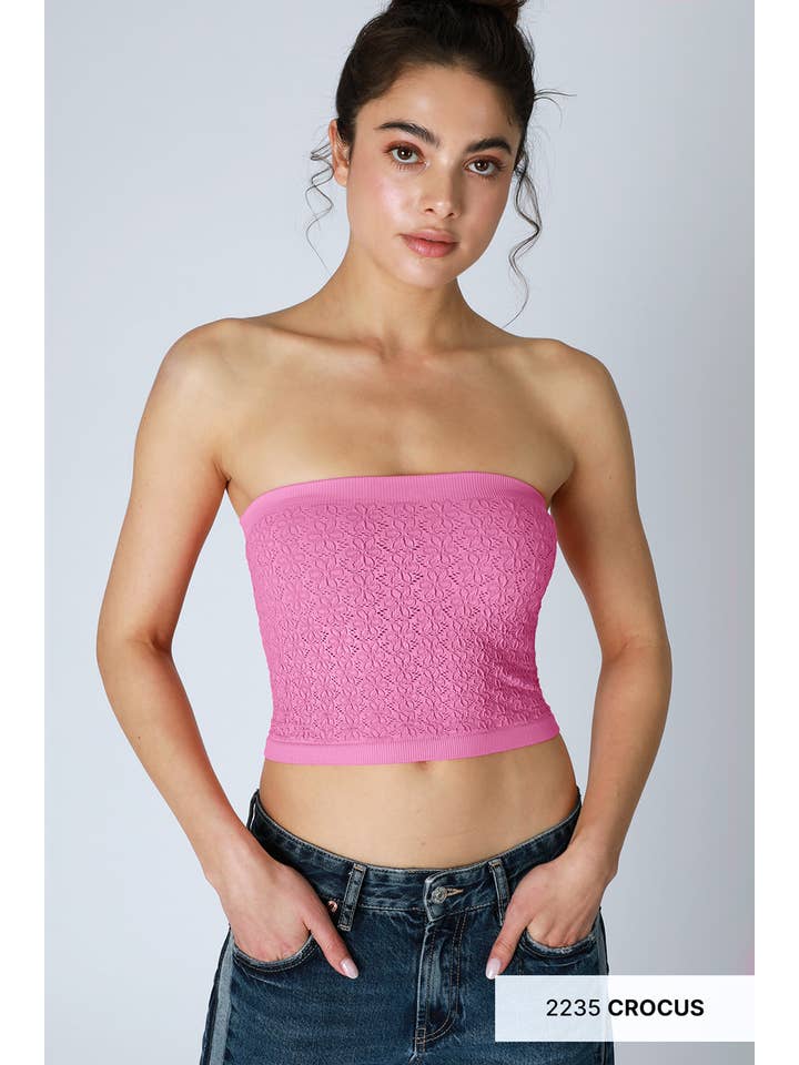 NIKIBIKI - Venta al por mayor Bustier - Mujer - NS8376 - Top de Tubo de Encaje Floral1