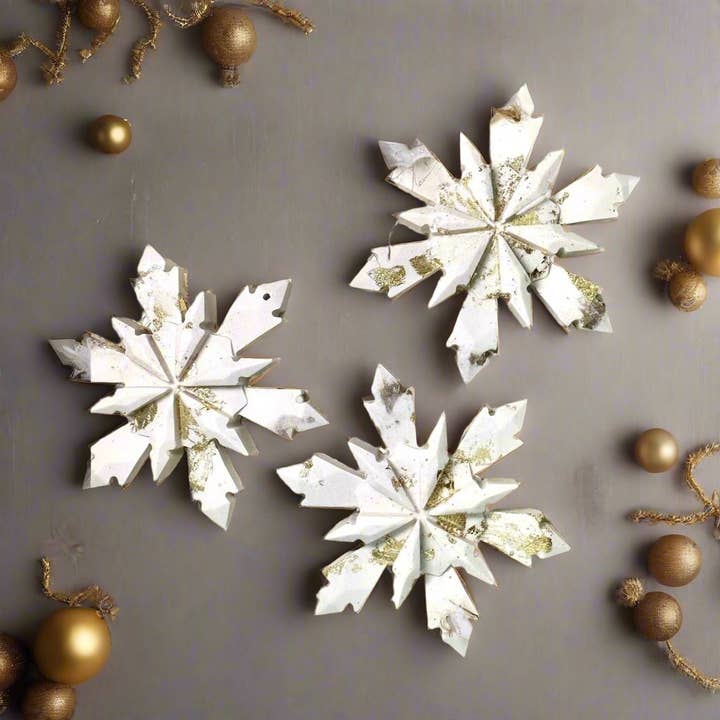 Handmade Snowflake Christmas Ornaments - Set of 3 for wholesale by Chic Chaos Home