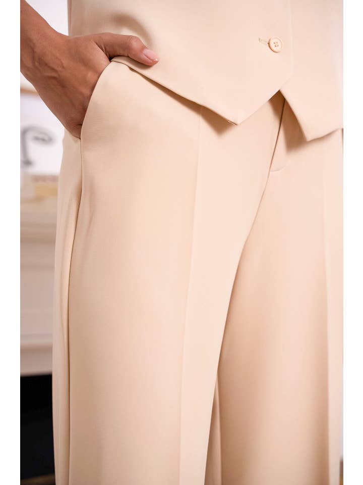 Attentif Paris – wholesale Byxor - Dam – Solid raka byxor med hög midja76