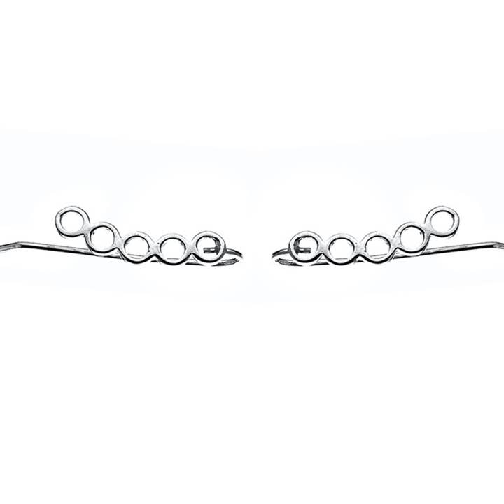 0.75" Circle Bubble Ear Climbers in Silver for wholesale by Gold & Honey