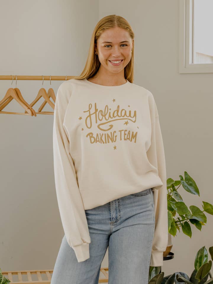 LivyLu - Wholesale Graphic Sweatshirt - Unisex - Holiday Baking Team 25 Natural Sweatshirt5