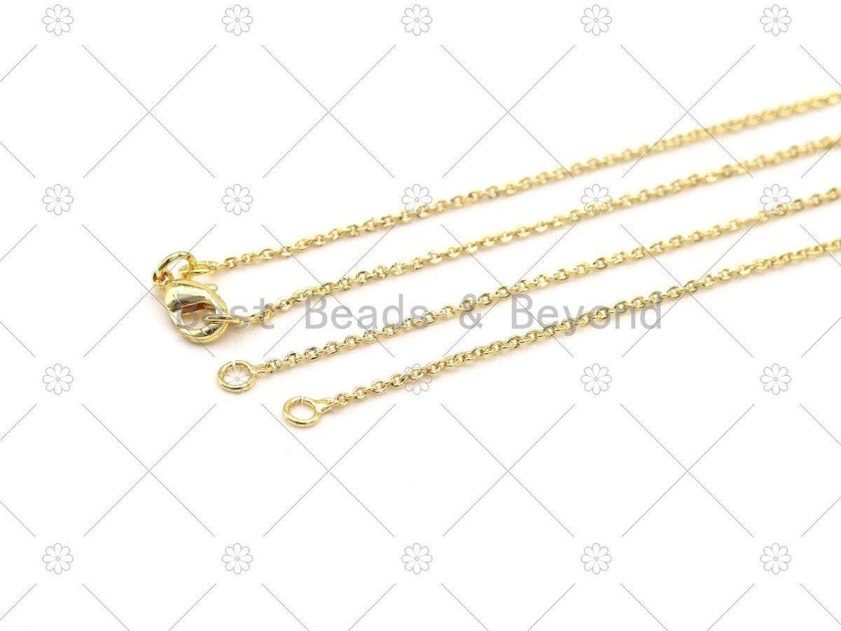 BestBeads&Beyond - Wholesale Link & Chain Necklace - 18K Gold Filled Trace Oval Link Chain Necklace, Sku#JD081