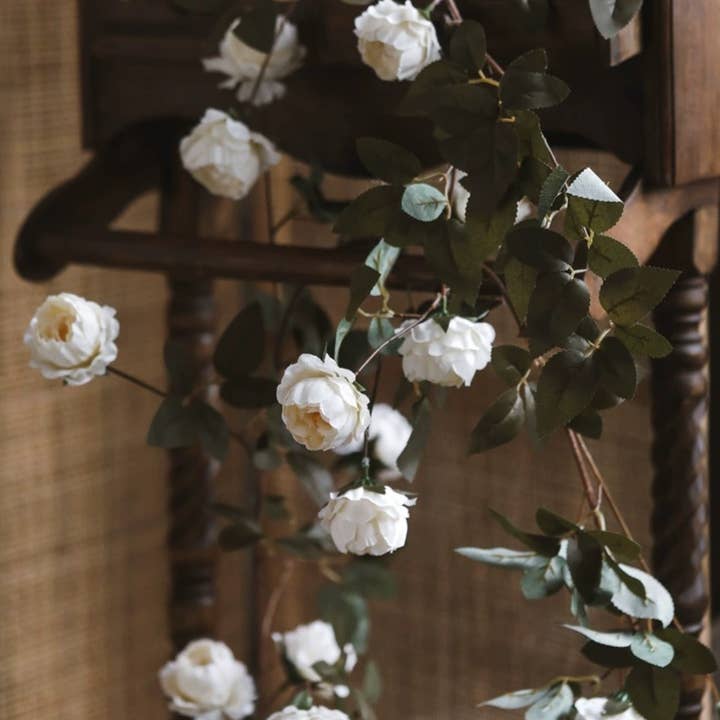Rustic Reach - Wholesale Artificial Flowers - Artificial Small Peony Flower Vine 65" Long9
