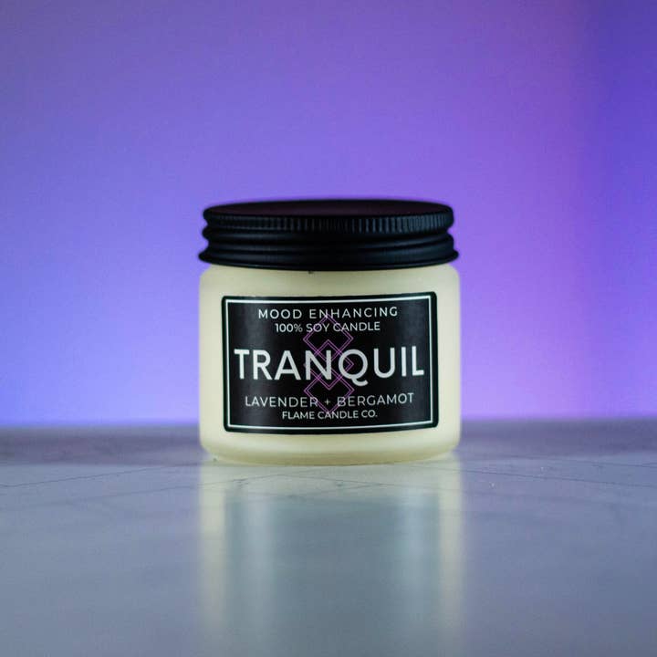Flame Candle Company - Wholesale Jar/Filled Candle - Tranquil - Lavender + Bergamot