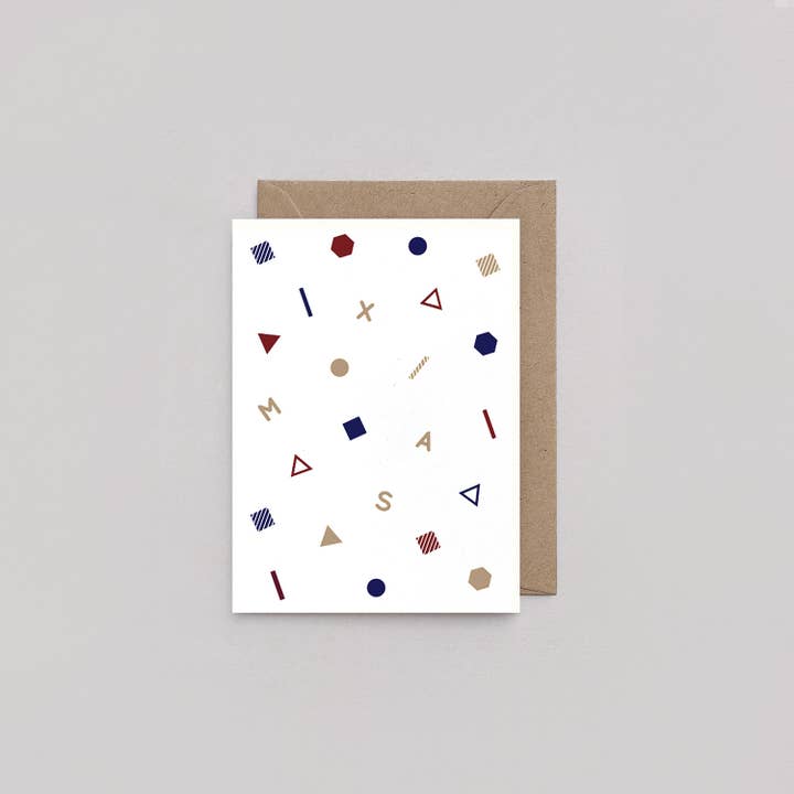 Amaretti Design - Vendita all'ingrosso Biglietti di auguri di Natale - Biglietto natalizio con coriandoli, bianco