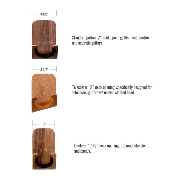 OneFortyThree - Wholesale Wall Hook - Ukulele guitar hook - oak with saddle leather3