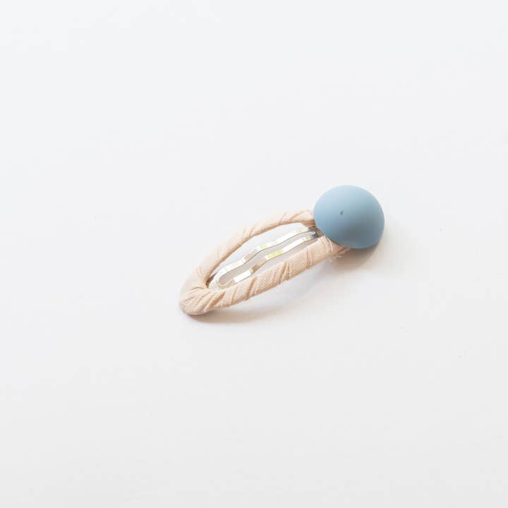 Tangle Shiny Stars - Wholesale Hair Clip - Kids - Oval Embroidered Floral Snap Hair Clips | Sky Blue4