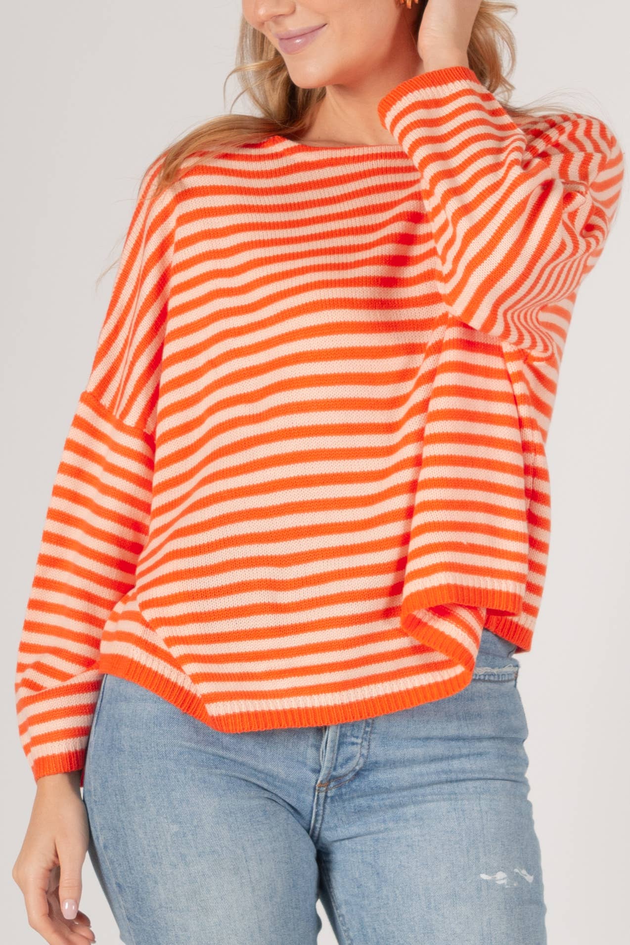 Before You Collection - Wholesale Knit Sweater - Women's - Striped T-Body Sweater16