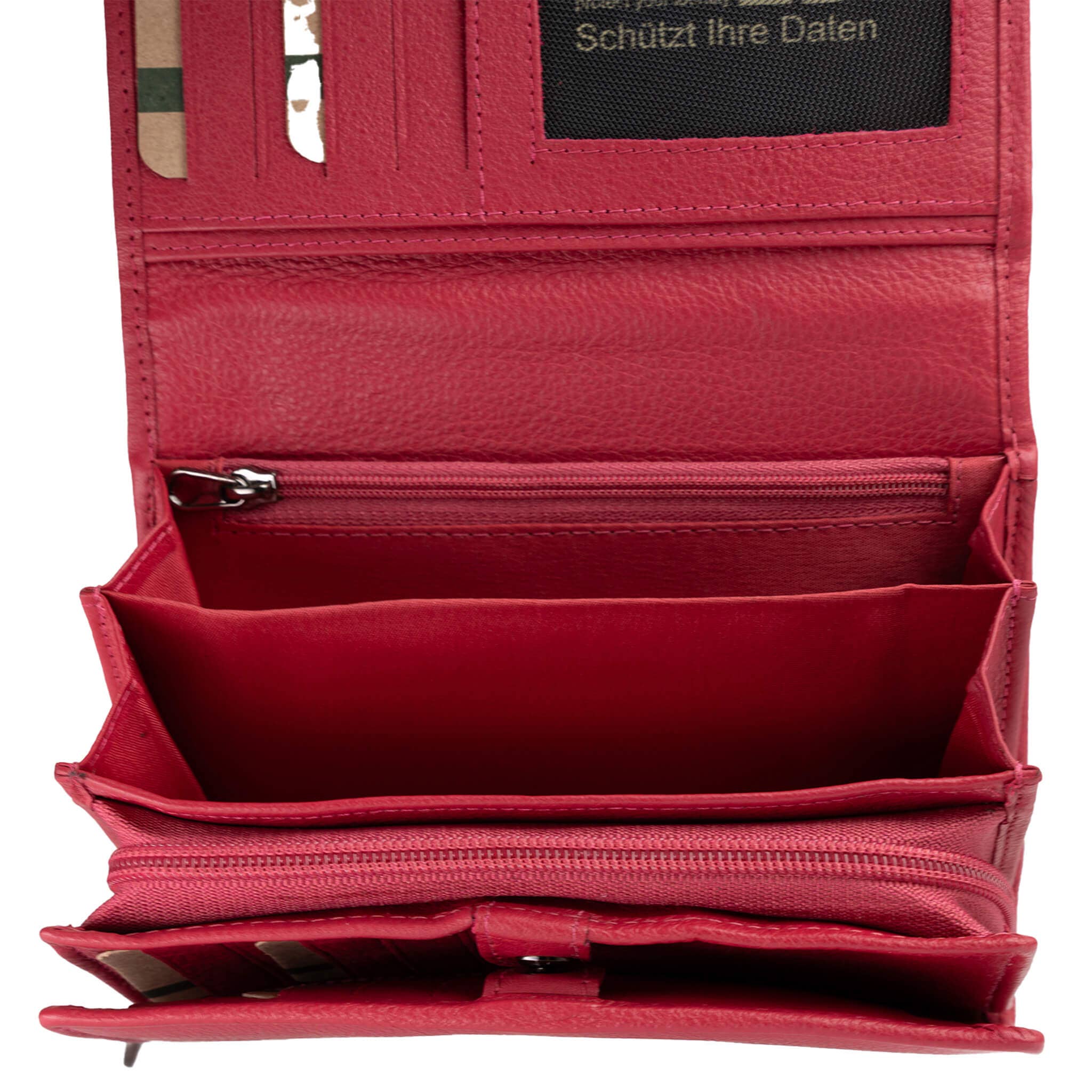 Greenwood - Wholesale Wallet - Women's - Yuki Large Wallet Women Leather Red RFID Protection16