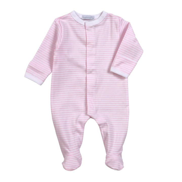 HSP-214 PINK STRIPES PIMA FOOTIE for wholesale by Hug Me First