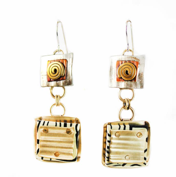 Whitney Designs Ltd. - Wholesale Dangle Earrings - Tapestry Earrings. Sterling and Brass.