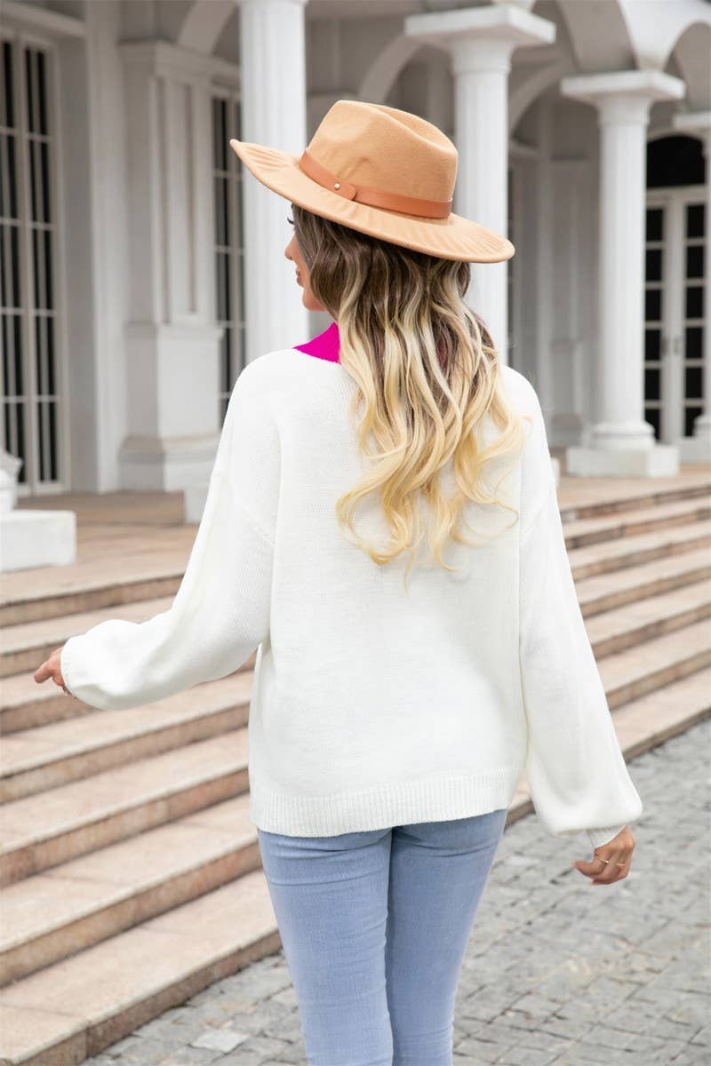 NINEXIS - Vente Pull en maille – femme - CWOSWL1687_Chandail à manches longues et col rond4