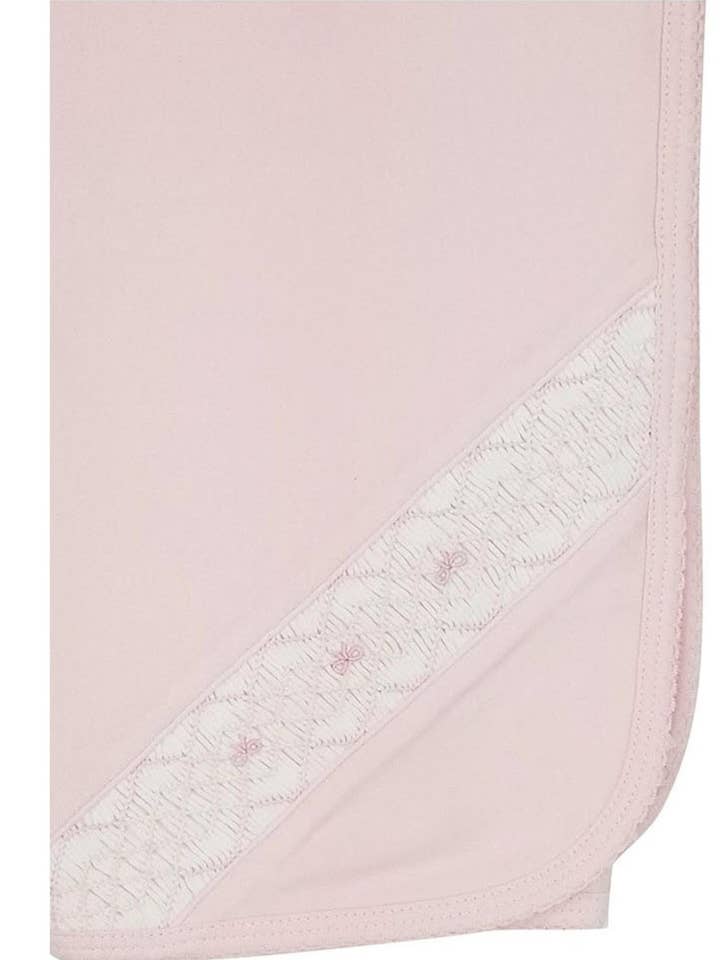 Manta de bebé de algodón pima fruncida a mano con lazos para venta al por mayor de Baby Threads