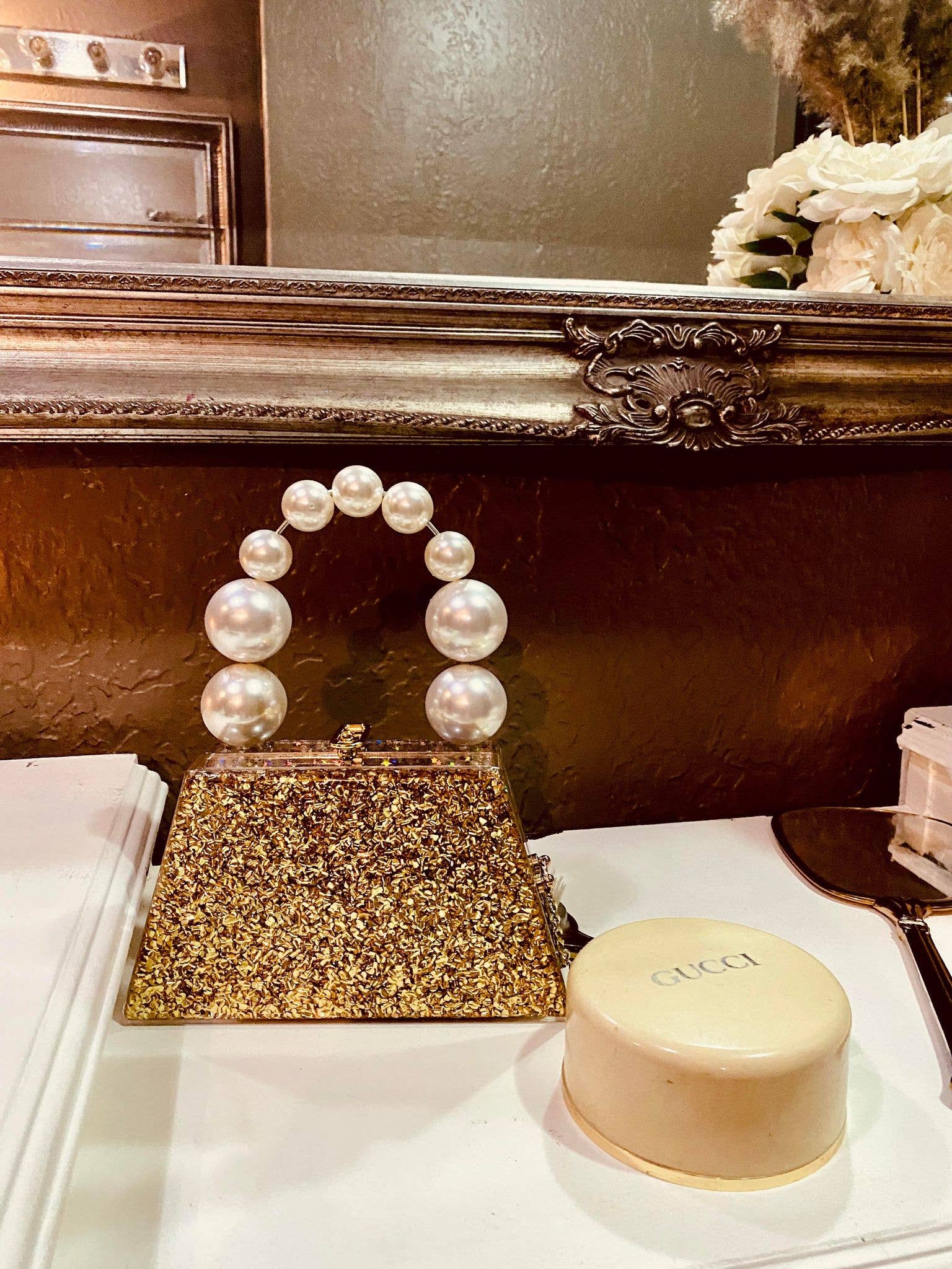 Milanblocks LLC - Vendita all'ingrosso Pochette - Donna - Pochette in Acrilico con Manico Superiore Forever Love Glitter2