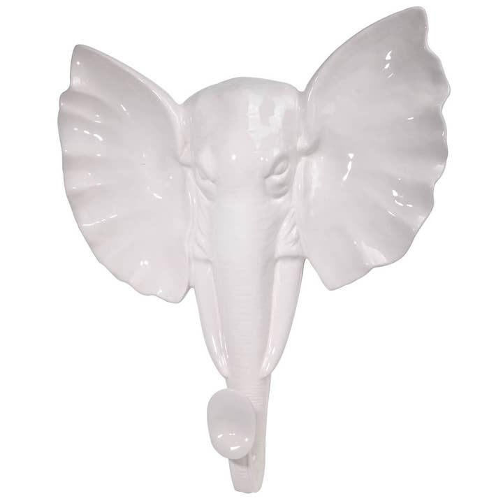 A&B Home Group Inc. - Wholesale Wall Accent - 10x8x2.5" Elephant Wall Decor - White