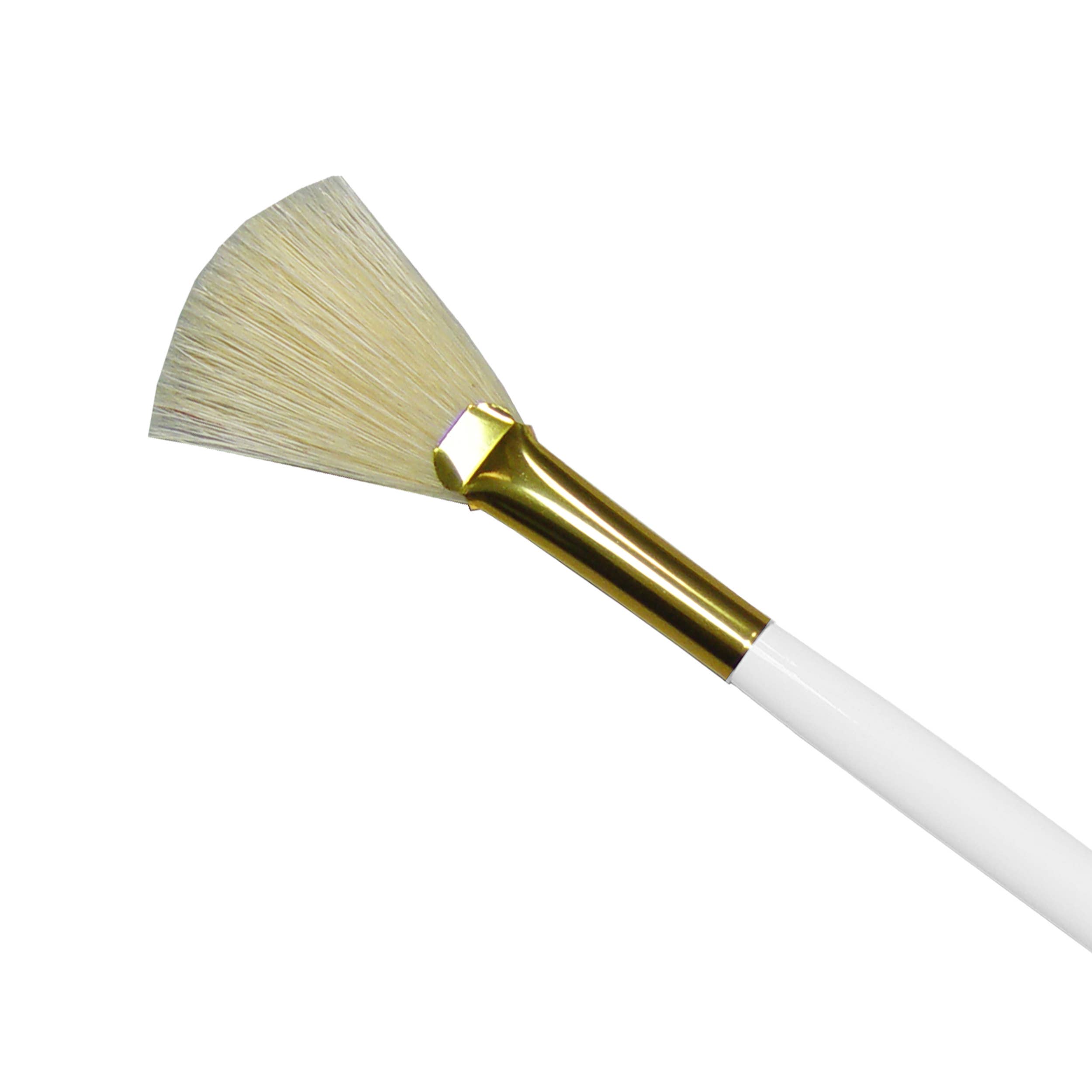 Fantasia R. Espig KG - Wholesale Mask Applicator Brush/Tool - Fan mask brush, white, natural bristle, length 20 cm2
