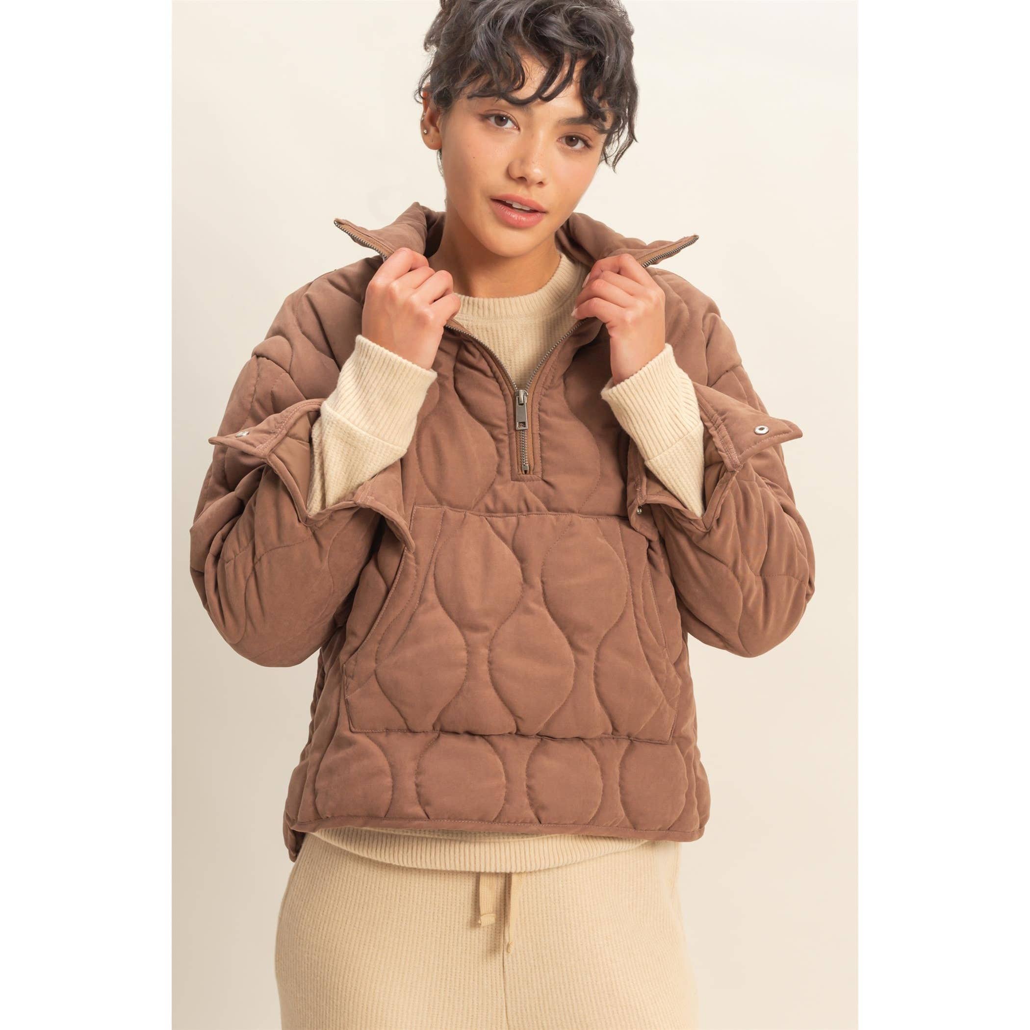 HYFVE - Vendita all'ingrosso Giacca - Donna - Pullover trapuntato a collo alto con mezza zip20