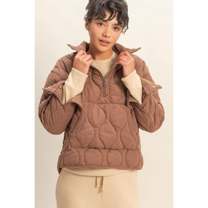 HYFVE - Vendita all'ingrosso Giacca - Donna - Pullover trapuntato a collo alto con mezza zip20