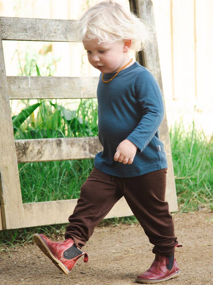 Babu - Wholesale T-Shirt - Kids - Merino Long Sleeve Tee - Denim2