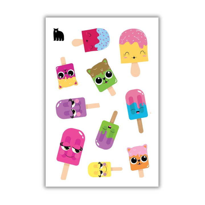 Puffy Popsicles for wholesale by Four Bears Sticker Club