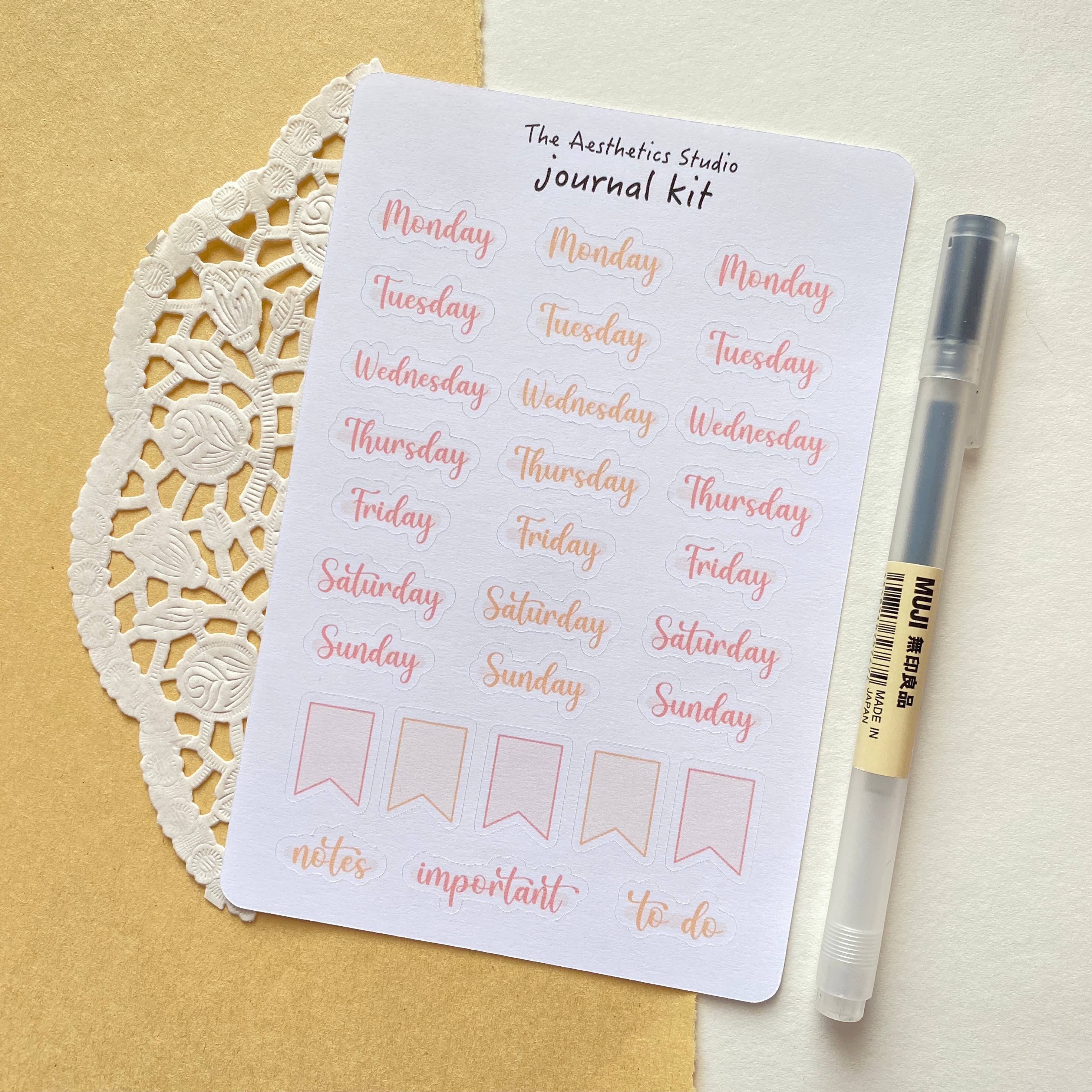 The Aesthetics Studio - Wholesale Sticker - Bullet Journal Kit Sticker Sheet4