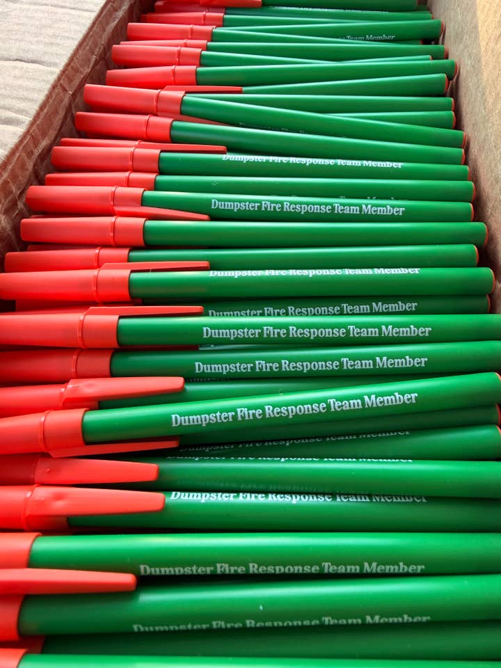 Dumpster Fire Response Team Member Pen for wholesale by Hilarious Humanitarian
