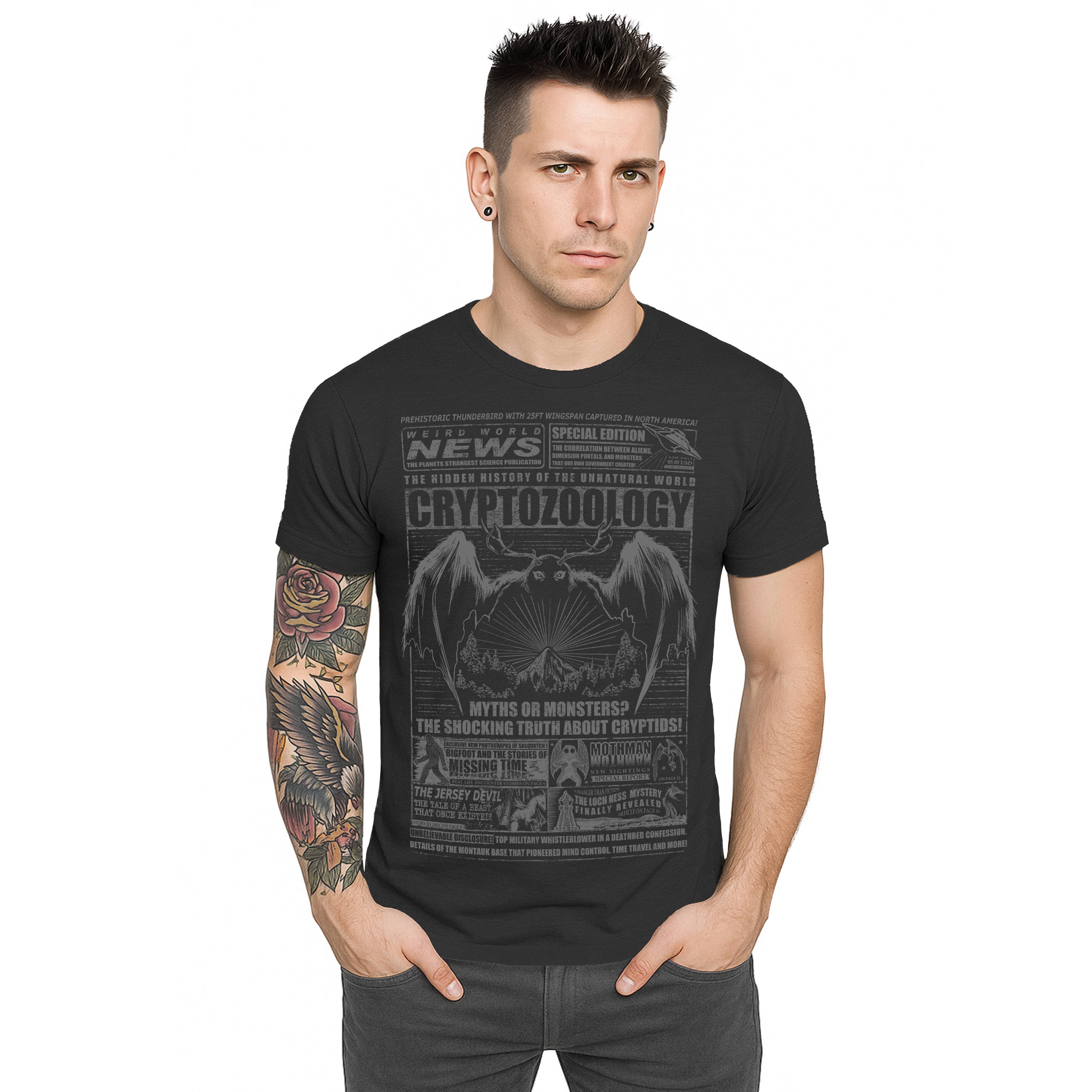 Serpentine Clothing – wholesale T-shirts med screentryck – Herr – CRYPTOZOOLOGY HERRTRÖJA