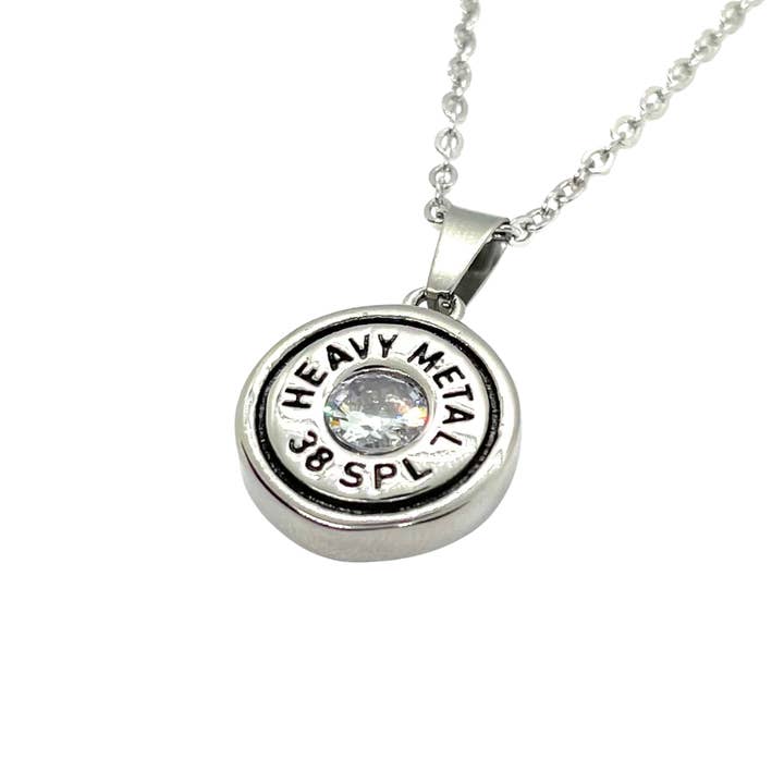 SK2709N Heavy Metal Jewelry Signature Bullet Necklace Stainless Steel for wholesale by Heavy Metal Jewelry