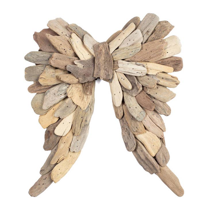 Factory Direct Craft - Vente Décorations de table - Ailes d'ange en bois rustique naturel fait main - 12" x 12"