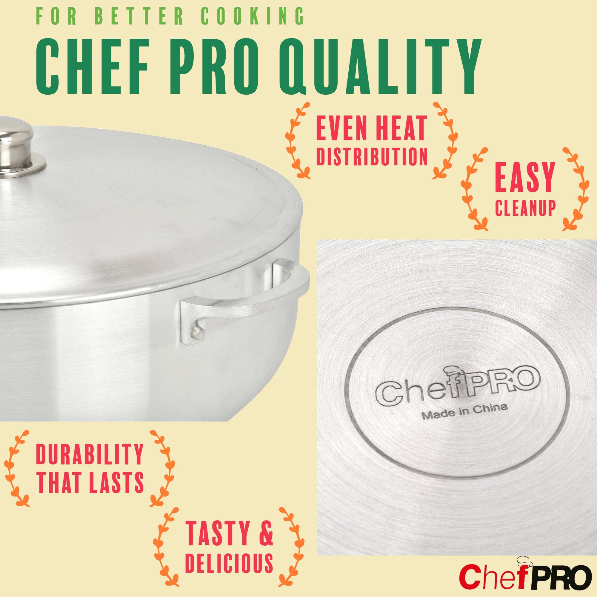 ShopBobbys – wholesale Cooking pot – Chef PRO Commercial Grade Aluminum Caldero Stock Pot, 5.1 Quarts3