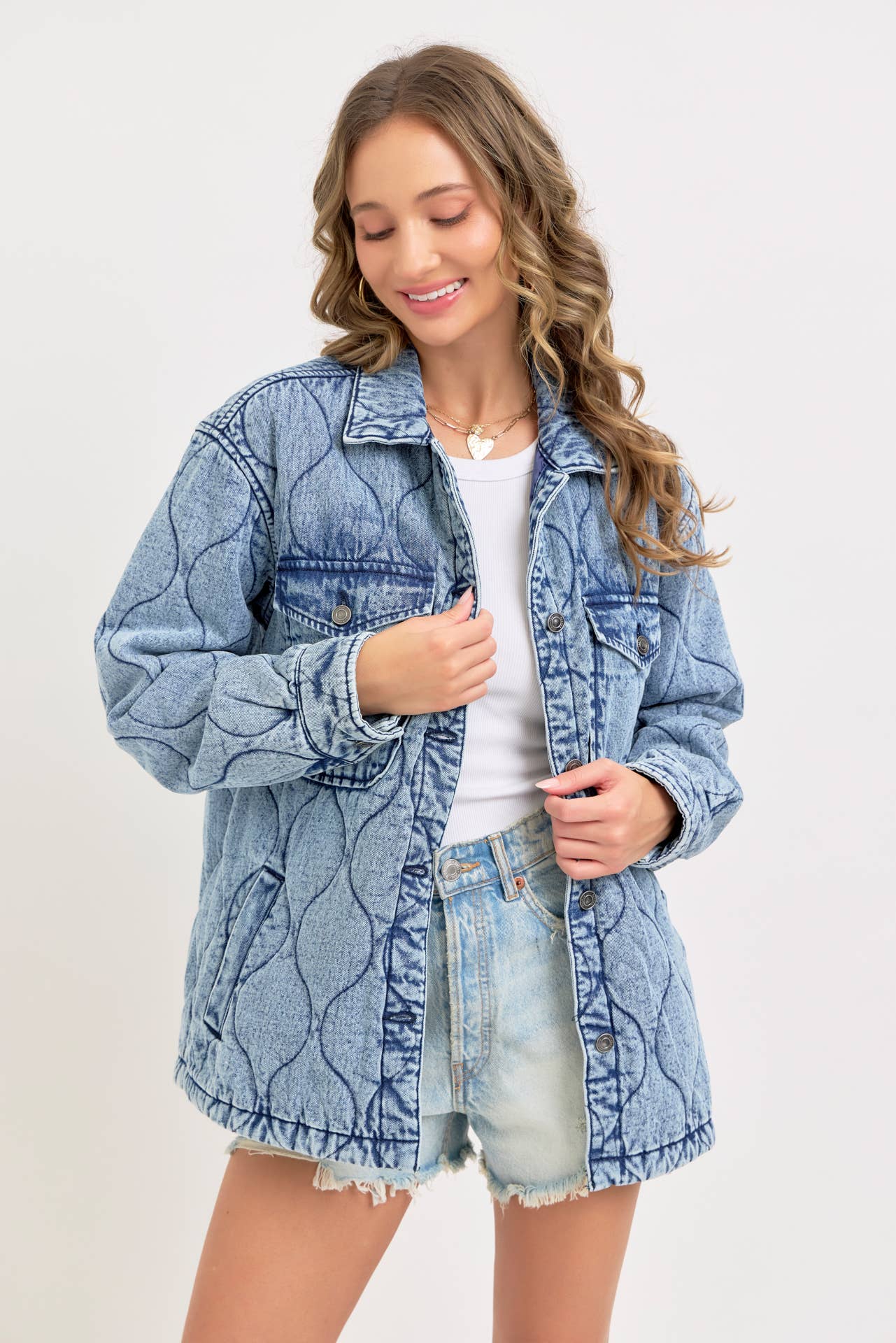 QUILTED DENIM JACKET  for wholesale on Faire8