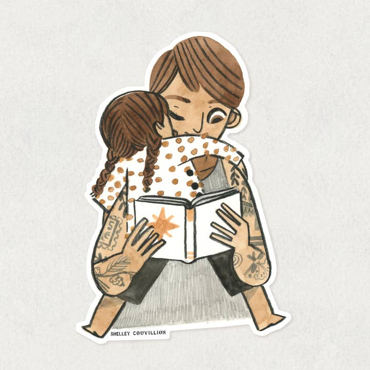 Snugs and Reading Books sticker for wholesale by Shelley Couvillion