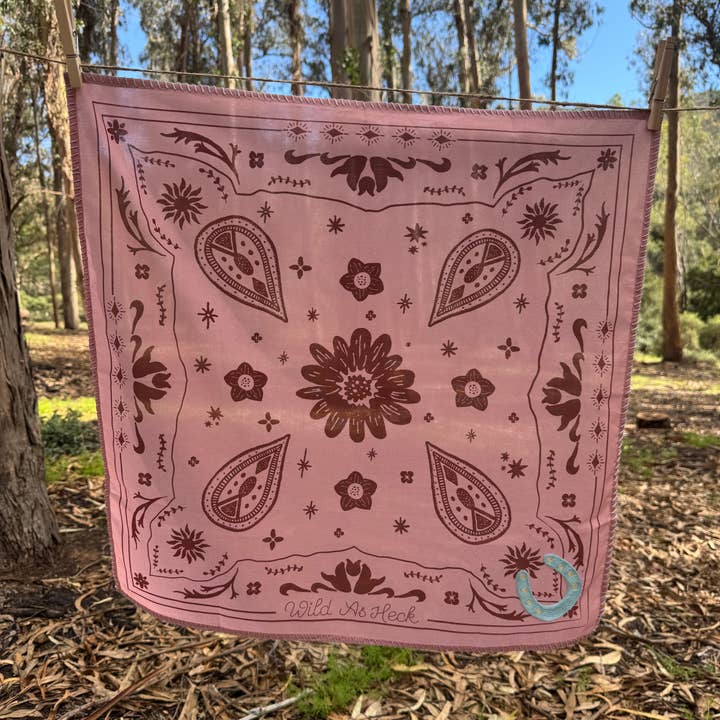 Wild as Heck - Wholesale Bandana - Women's - The Horseshoe Bandana ( wild rag, embroidered bandana,