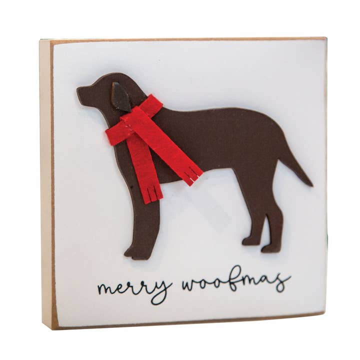 Merry Woofmas Dog Block for wholesale by Col House Designs
