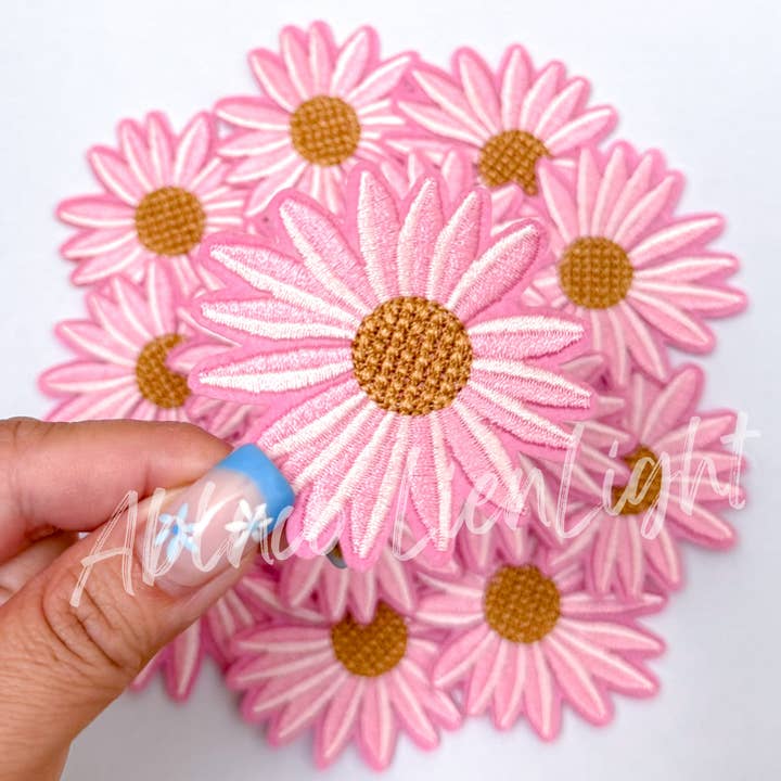 ABLNco - Wholesale Patch - pink daisy flower hat filler embroidery patch iron on