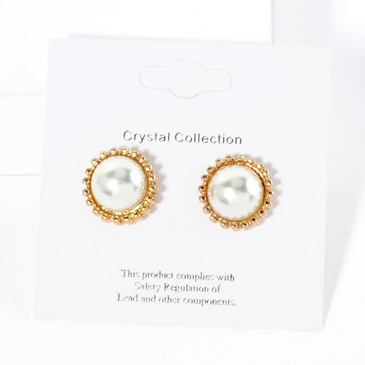 Wona Trading, Inc. - Wholesale Stud/Post Earrings - Pearl Stud Earrings