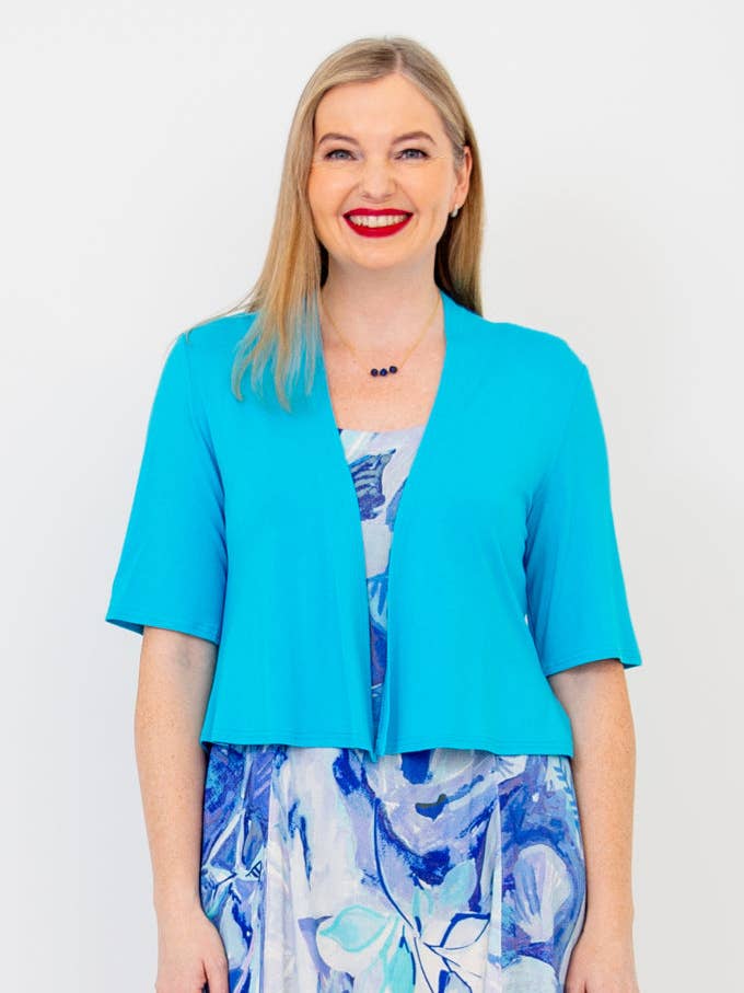 Doda Jacket, Turquoise, Bamboo for wholesale by Blue Sky Clothing Co LLC