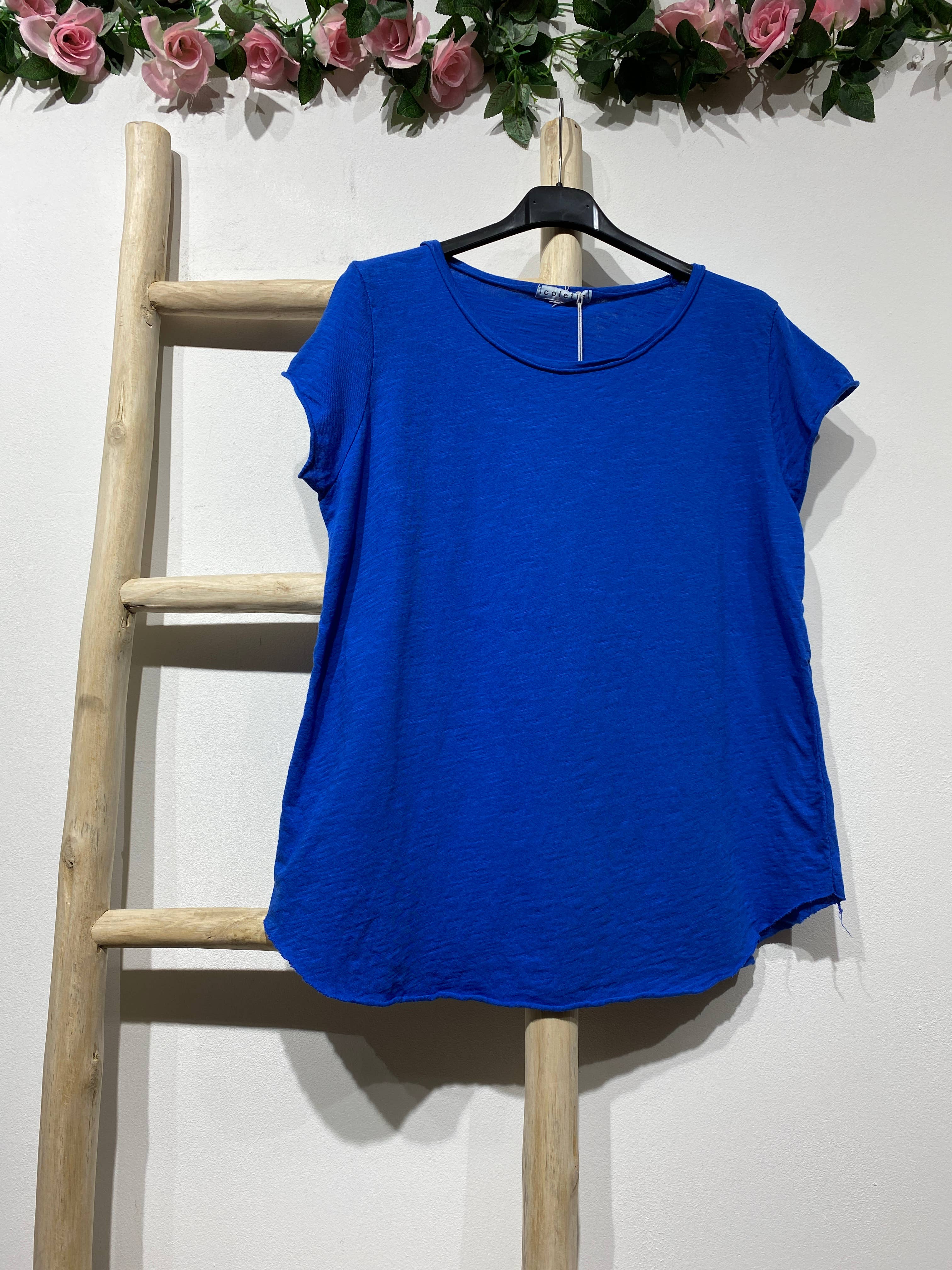 LINEN & COTTON HOUSE – Engroshandel T-shirt – til kvinder – Bomuld t-shirt med rund hals, basis 81172